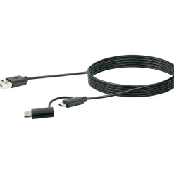 Schwaiger USB-3.1-A-Kabel mit C-Stecker/2.0 Micro1m schwarz