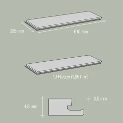 Specht Vinylboden  Vinyl SPC Ambiente Fliese Alaska 610 x 304,8 x 4,8 mm