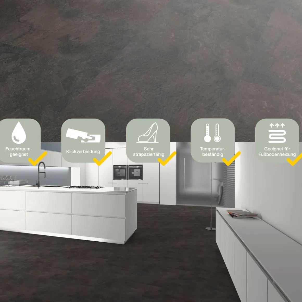 Specht Vinylboden Vinyl SPC Ambiente Fliese Paris 610 x 304,8 x 4,8 mm