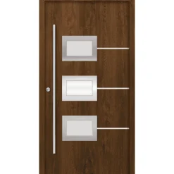 SplenDoor  Premium-Haustür Passivedoor Bergen energiesparend nussbaum 110 x 210 cm links