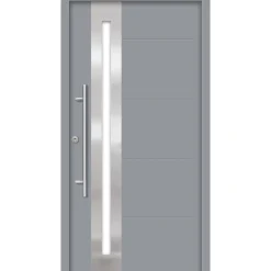 SplenDoor  Premium-Haustür Passivedoor Eksjo RC2 energiesparend einbruchsicher grau 110 x 210 cm links