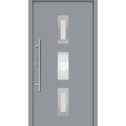 SplenDoor  Premium-Haustür Passivedoor Aalborg energiesparend grau 110 x 210 cm links