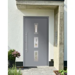 SplenDoor  Premium-Haustür Passivedoor Aalborg energiesparend grau 110 x 210 cm links