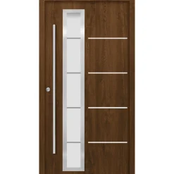 SplenDoor  Premium-Haustür Passivedoor Uppsala energiesparend nussbaum 100 x 200 cm links