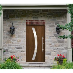 SplenDoor  Premium-Haustür Passivedoor Goeteborg energiesparend nussbaum 100 x 210 cm rechts