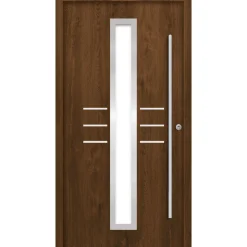 SplenDoor  Premium-Haustür Passivedoor Lund RC2 energiesparend einbruchsicher nussbaum 110 x 210 cm rechts