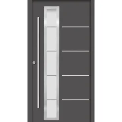 SplenDoor  Premium-Haustür Passivedoor Uppsala energiesparend anthrazit 100 x 210 cm links