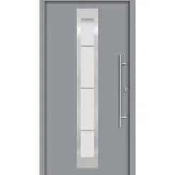 SplenDoor  Premium-Haustür Passivedoor Malmo RC2 energiesparend einbruchsicher grau 100 x 200 cm rechts