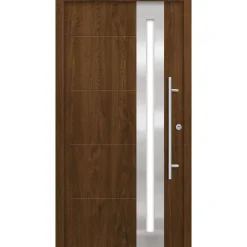 SplenDoor  Premium-Haustür Passivedoor Eksjo RC2 energiesparend einbruchsicher nussbaum 110 x 210 cm links