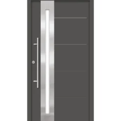 SplenDoor  Premium-Haustür Passivedoor Eksjo RC2 energiesparend einbruchsicher anthrazit 100 x 200 cm links