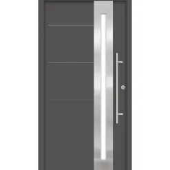 SplenDoor  Premium-Haustür Passivedoor Eksjo RC2 energiesparend einbruchsicher anthrazit 100 x 210 cm rechts