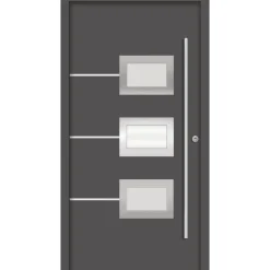 SplenDoor  Premium-Haustür Passivedoor Bergen RC2 energiesparend einbruchsicher anthrazit 100 x 210 cm rechts