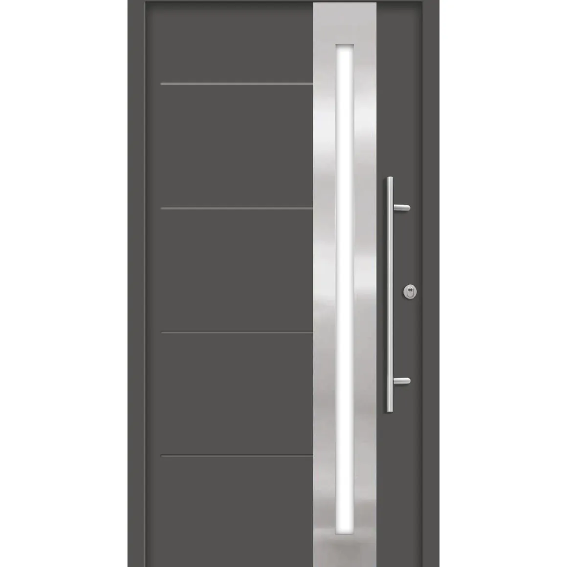 SplenDoor Premium-Haustür Passivedoor Eksjo RC2 energiesparend einbruchsicher anthrazit 110 x 210 cm links