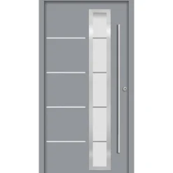 SplenDoor  Premium-Haustür Passivedoor Uppsala RC2 energiesparend einbruchsicher grau 100 x 210 cm links