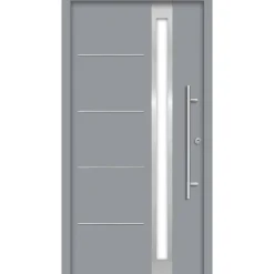 SplenDoor  Premium-Haustür Passivedoor Umea RC2 energiesparend einbruchsicher grau 100 x 210 cm rechts