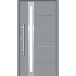 SplenDoor  Premium-Haustür Passivedoor Umea energiesparend grau 100 x 200 cm links