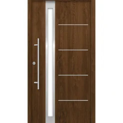 SplenDoor  Premium-Haustür Passivedoor Umea RC2 energiesparend einbruchsicher nussbaum 110 x 210 cm links