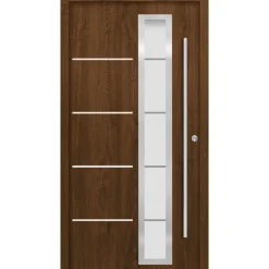 SplenDoor  Premium-Haustür Passivedoor Uppsala energiesparend nussbaum 100 x 210 cm rechts