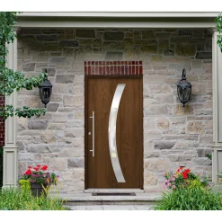 SplenDoor  Premium-Haustür Passivedoor Goeteborg energiesparend nussbaum 110 x 210 cm links