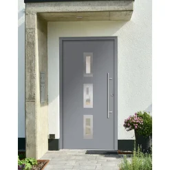 SplenDoor  Premium-Haustür Passivedoor Aalborg energiesparend grau 110 x 210 cm rechts