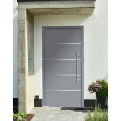 SplenDoor  Premium-Haustür Passivedoor Visby energiesparend grau 110 x 210 cm rechts