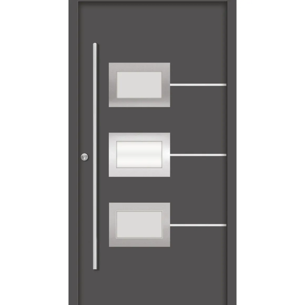 SplenDoor Premium-Haustür Passivedoor Bergen energiesparend anthrazit 110 x 210 cm links