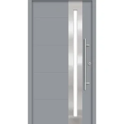 SplenDoor  Premium-Haustür Passivedoor Eksjo RC2 energiesparend einbruchsicher grau 100 x 210 cm rechts
