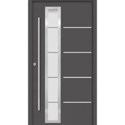 SplenDoor  Premium-Haustür Passivedoor Uppsala RC2 energiesparend einbruchsicher anthrazit 110 x 210 cm links