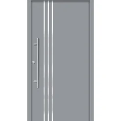 SplenDoor  Premium-Haustür Passivedoor Kalmar energiesparend grau 110 x 210 cm links