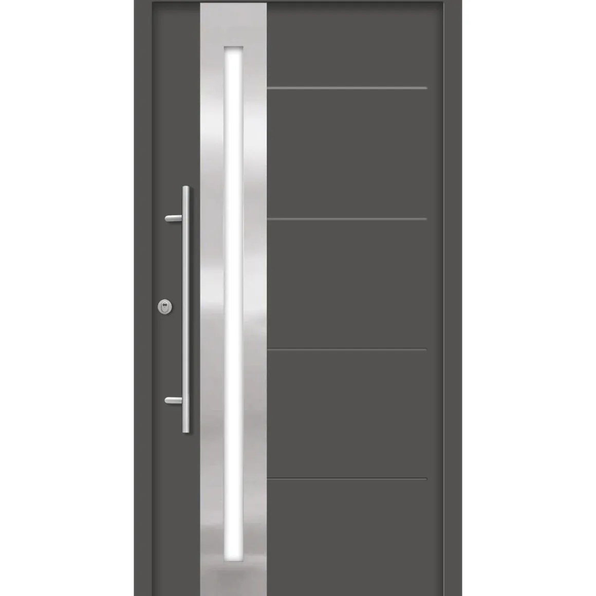 SplenDoor Premium-Haustür Passivedoor Eksjo RC2 energiesparend einbruchsicher anthrazit 110 x 210 cm links
