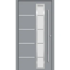 SplenDoor  Premium-Haustür Passivedoor Uppsala energiesparend grau 100 x 210 cm rechts