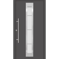 SplenDoor  Premium-Haustür Passivedoor Malmo RC2 energiesparend einbruchsicher anthrazit 110 x 210 cm links