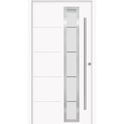 SplenDoor  Premium-Haustür Passivedoor Uppsala RC2 energiesparend einbruchsicher weiss 110 x 210 cm rechts