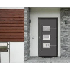 SplenDoor  Premium-Haustür Passivedoor Bergen RC2 energiesparend einbruchsicher anthrazit 110 x 210 cm links