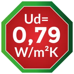 SplenDoor  Premium-Haustür Passivedoor Bergen RC2 energiesparend einbruchsicher weiss 100 x 200 cm links