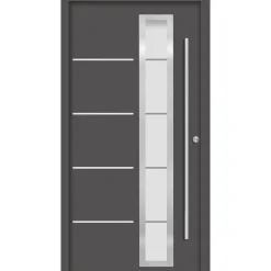 SplenDoor  Premium-Haustür Passivedoor Uppsala energiesparend anthrazit 100 x 210 cm rechts