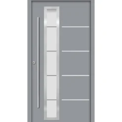 SplenDoor  Premium-Haustür Passivedoor Uppsala RC2 energiesparend einbruchsicher grau 100 x 200 cm links