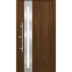 SplenDoor  Premium-Haustür Passivedoor Eksjo RC2 energiesparend einbruchsicher nussbaum 100 x 210 cm links