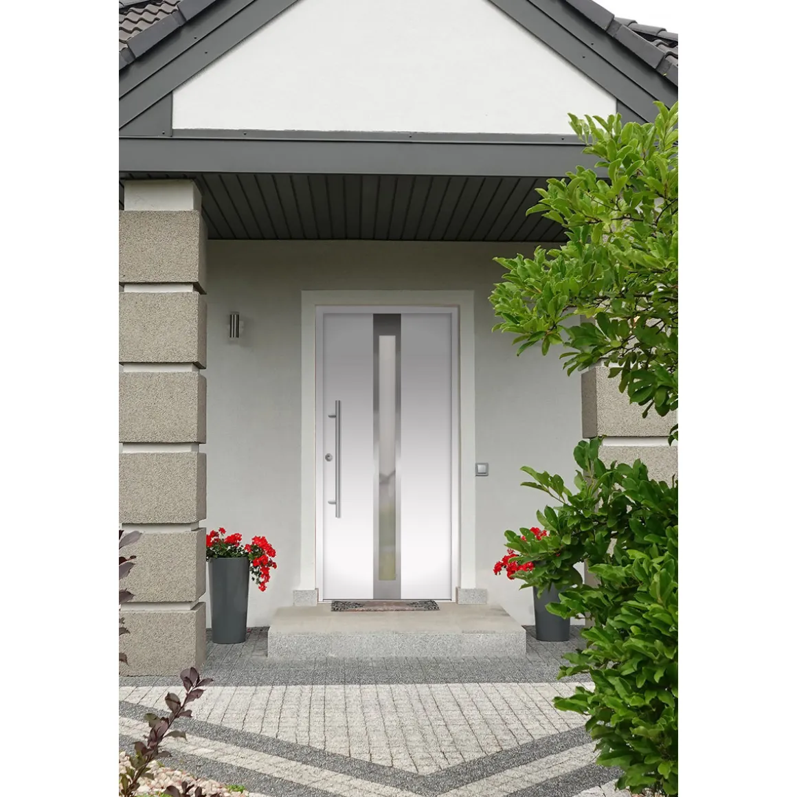 SplenDoor Premium-Haustür Passivedoor Stockholm RC2 energiesparend einbruchsicher weiss 100 x 210 cm links