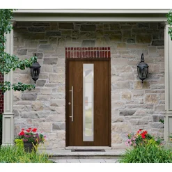 SplenDoor  Premium-Haustür Passivedoor Malmo RC2 energiesparend einbruchsicher nussbaum 100 x 200 cm links