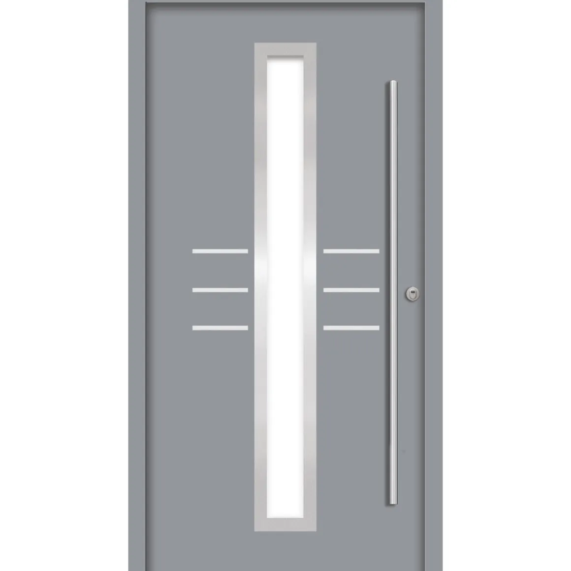 SplenDoor Premium-Haustür Passivedoor Lund RC2 energiesparend einbruchsicher grau 100 x 200 cm rechts