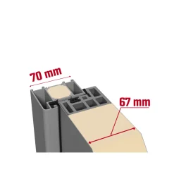 SplenDoor  Premium-Haustür Passivedoor Uppsala energiesparend grau 100 x 200 cm links