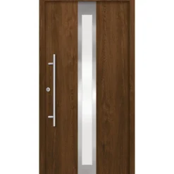 SplenDoor  Premium-Haustür Passivedoor Stockholm RC2 energiesparend einbruchsicher nussbaum 110 x 210 cm links