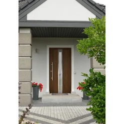 SplenDoor  Premium-Haustür Passivedoor Stockholm RC2 energiesparend einbruchsicher nussbaum 110 x 210 cm links