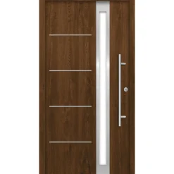 SplenDoor  Premium-Haustür Passivedoor Umea RC2 energiesparend einbruchsicher nussbaum 100 x 210 cm rechts