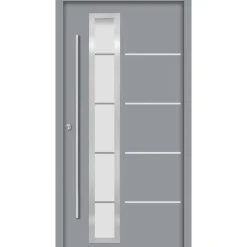 SplenDoor  Premium-Haustür Passivedoor Uppsala energiesparend grau 100 x 210 cm links
