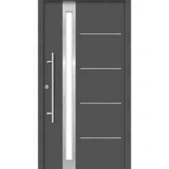 SplenDoor  Premium-Haustür Passivedoor Umea RC2 energiesparend einbruchsicher anthrazit 100 x 200 cm links