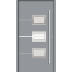 SplenDoor  Premium-Haustür Passivedoor Bergen RC2 energiesparend einbruchsicher grau 110 x 210 cm rechts