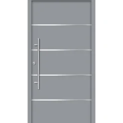 SplenDoor  Premium-Haustür Passivedoor Visby RC2 energiesparend einbruchsicher grau 100 x 200 cm links
