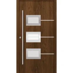 SplenDoor  Premium-Haustür Passivedoor Bergen RC2 energiesparend einbruchsicher nussbaum 110 x 210 cm links